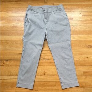 Talbots Women's Petite Striped Dark Gray Cropped Pants, size 12P